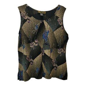 Mirasol Top Beautiful Womens Floral Size Large Sleeveless Tank Top Blouse EUC
